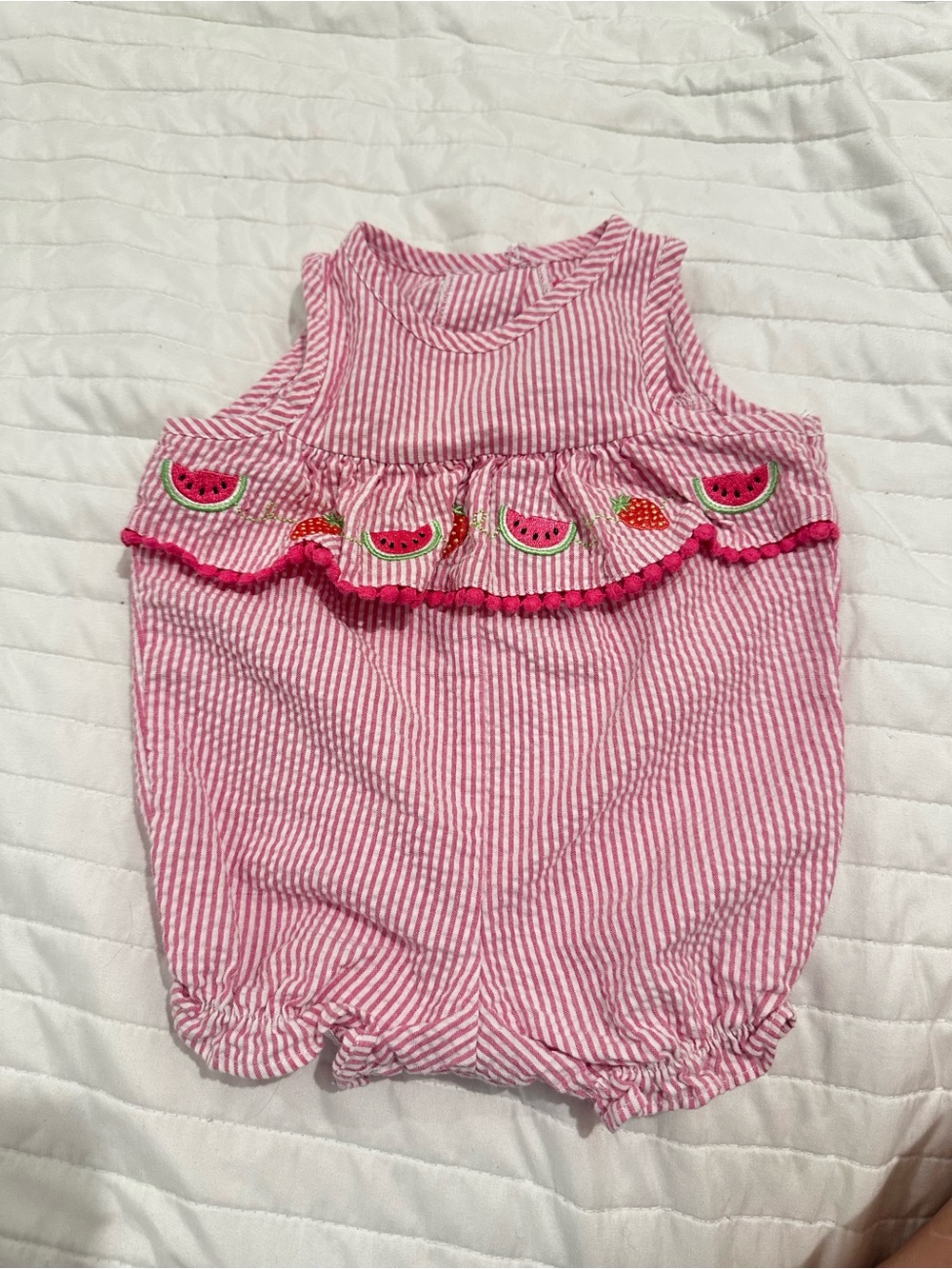 Good Lad Pink and White Striped Baby Romper